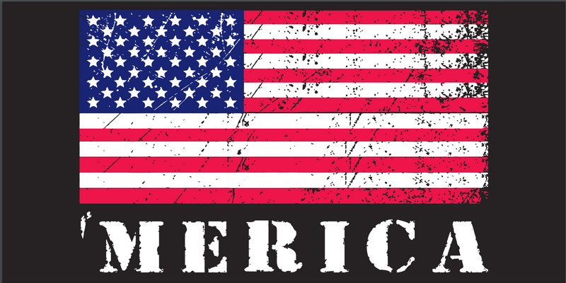 Merica - Bumper Sticker America USA flag