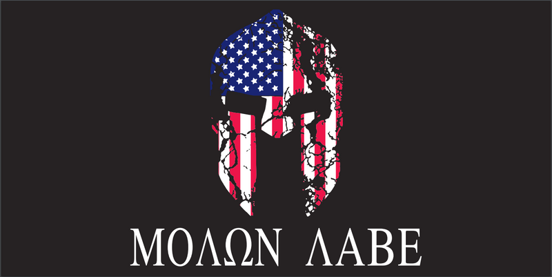 Stars And Stripes Molon Labe - Bumper Sticker