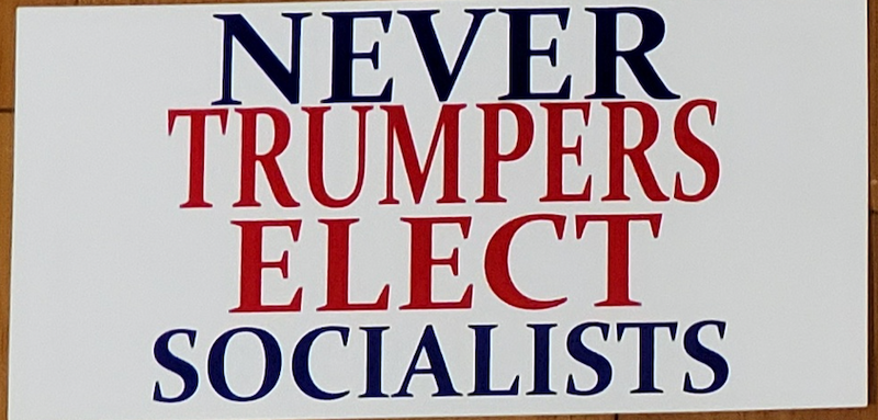 Never Trumpers Elect Socialists - Bumper Sticker