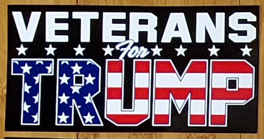 Veterans For Trump Stars And Stripes Black - Bumper Sticker