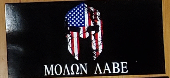 Stars And Stripes Molon Labe - Bumper Sticker