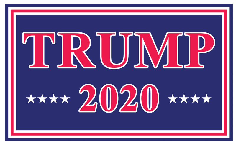 Trump 2020 Red And Blue Double Sided Yard Sign 14.5"X 23" Inches