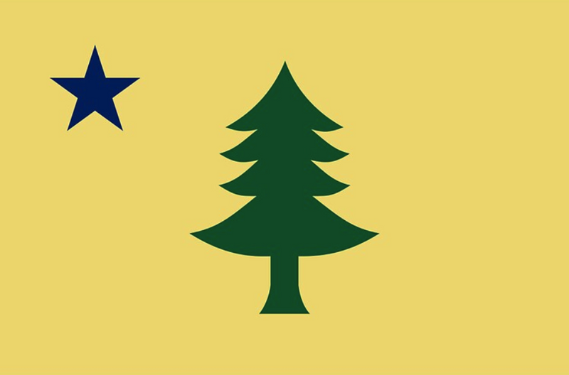 Maine 1900 Pine Tree Flag - 12"x18" 100D ROUGH TEX ® Proposed State Banner Stick Flags