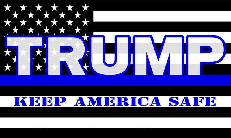 USA Police Memorial Trump KAS Keep America Safe 4'X6' Flag Rough Tex® 100D