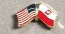 USA Poland State Flag- Cloisonne Lapel Pin