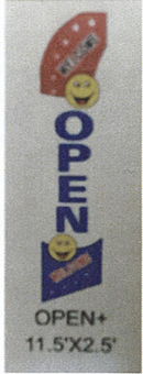 Welcome And Open Smiley Swooper Flag