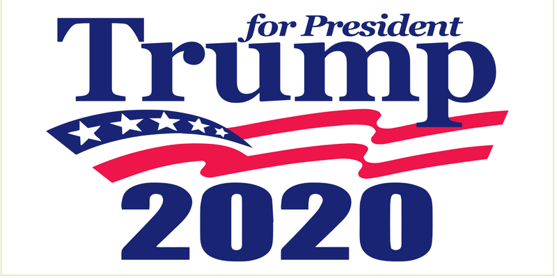Trump For President 2020 White - Bumper Sticker