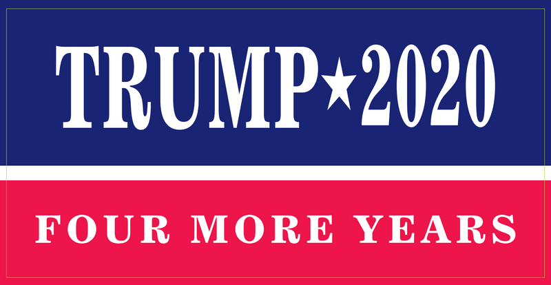 Trump 2020 Four More Years Red and Blue - Bumper Sticker