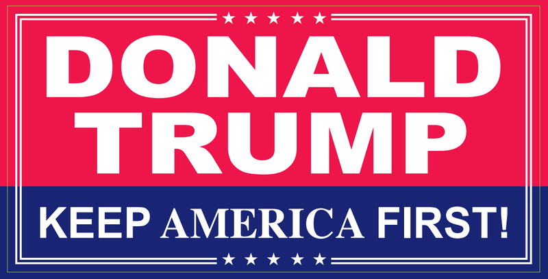 Donald Trump Keep America First KAF Red and Blue- Bumper Sticker