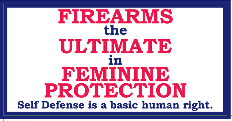 Firearms The Ultimate In Feminine Protection- Bumper Sticker