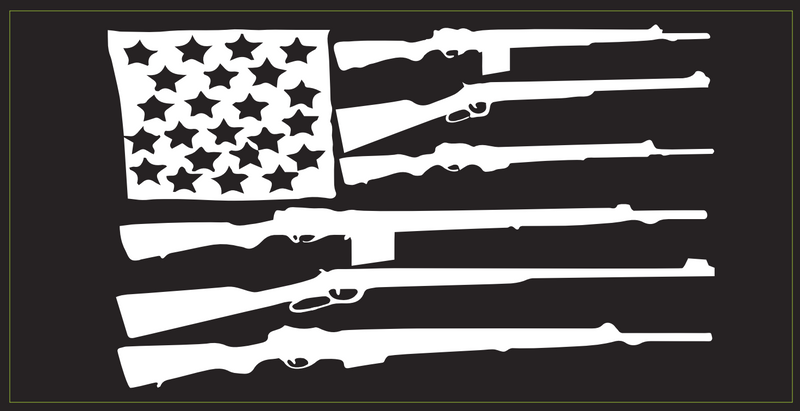 USA Weapons Stripes Flag - Bumper Sticker