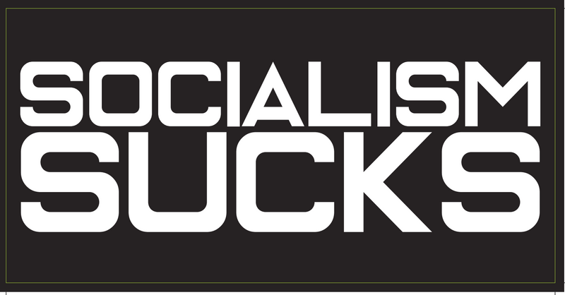 Socialism Sucks Black And White - Bumper Sticker