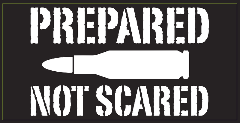 Prepared Not Scared Bullet - Bumper Sticker