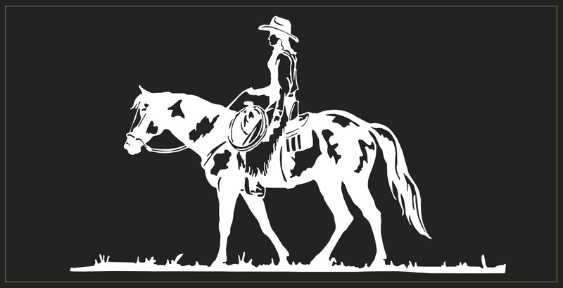 Cowgirl On Horse- Bumper Sticker