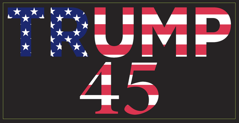 12 Trump 45 12''X18'' Stick Flags - Rough Tex ®100D