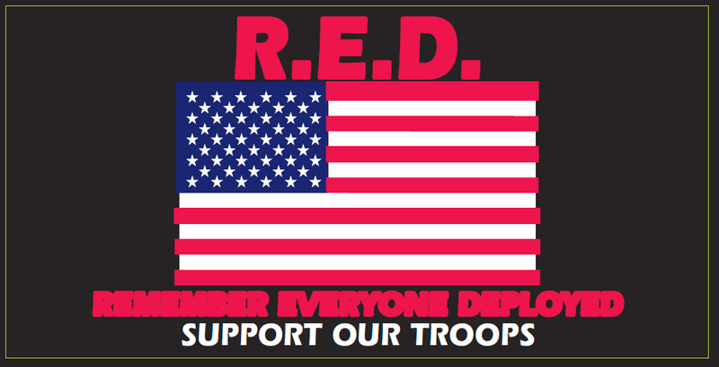 R.E.D Remember Everyone Deployed Support Our Troops- Bumper Sticker