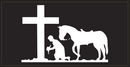 Cowboy Kneeling At The Cross - Bumper Sticker