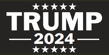 Trump 2024 Black Bumper Sticker Made in USA