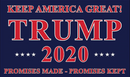 2 Pack of Trump 2020 (Promises Made Promises Kept) 3'X5' Flags ROUGH TEX® 68D