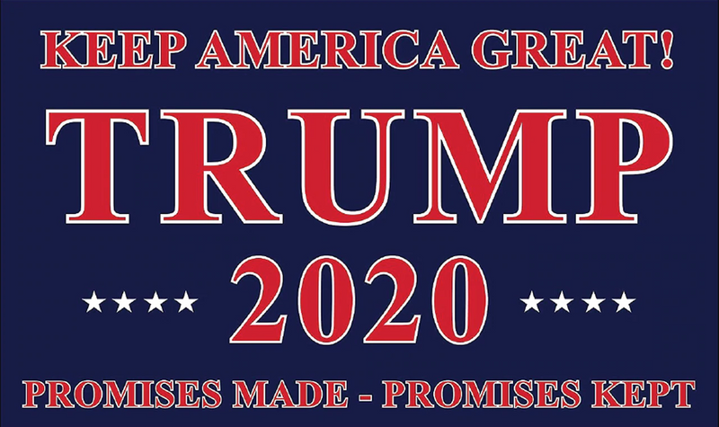 2 Pack of Trump 2020 (Promises Made Promises Kept) 3'X5' Flags ROUGH TEX® 68D
