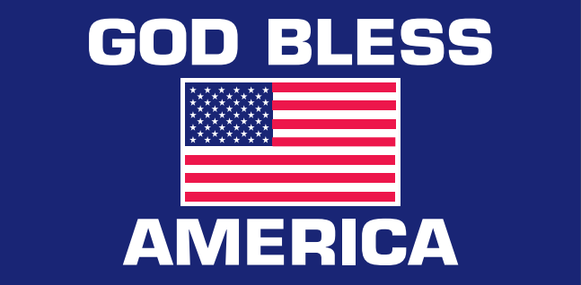 God Bless America Blue Bumper Sticker Made in USA U.S.A. Flag Decal