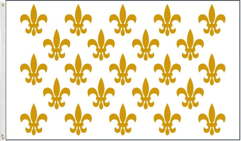 Fleur De Lis White Nylon EMBROIDERED 3'X5' Flag ROUGH TEX® 300D