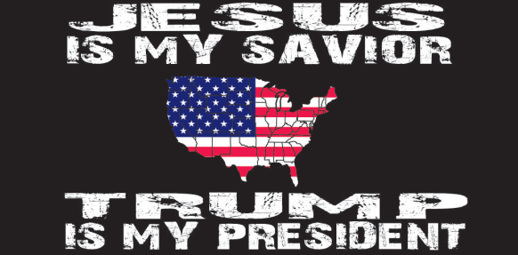 Jesus Is My Savior Trump Is My President USA Map Black Bumper Sticker