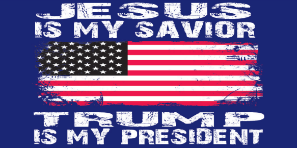 Jesus Is My Savior Trump Is My President Blue Bumper Sticker