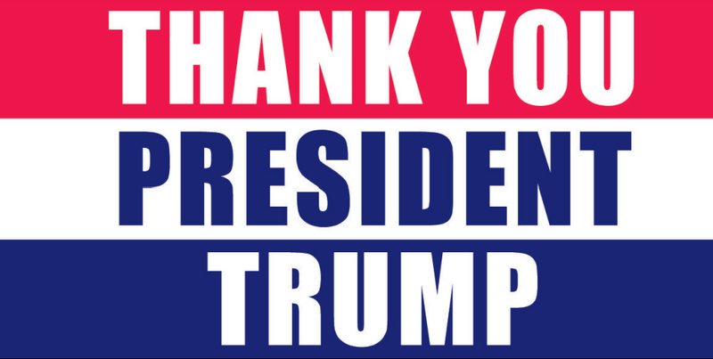 Thank You President Trump RWB Bumper Sticker