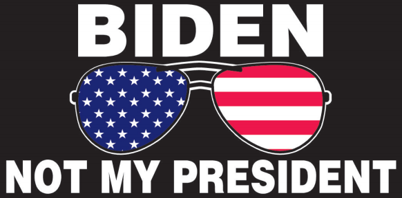 Biden Not My President USA American Flag Sunglasses Bumper Sticker TRUMP Let's Go Brandon Style