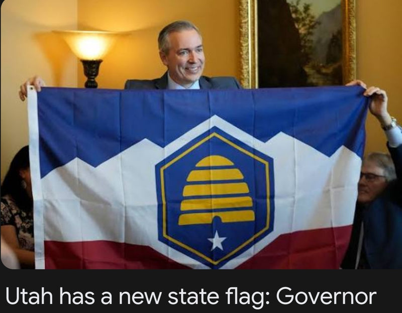 Utah 2022 2023 New State Flag 3'X5' Flag Rough Tex® 600D Official Government Embroidered