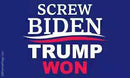 Screw Biden Trump Won Navy Blue 3'X5' Flag ROUGH TEX® 100D