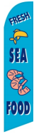 Fresh Sea Food Blue 11'x2.5' Knit Nylon Swooper  Flag ROUGH TEX® 100D