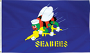 Seabees 3'x5' Flag ROUGH TEX® 100D Blue