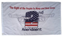 RIGHT TO BARE ARMS 2ND AMENDMENT WHITE FLAG 3X5 POLYESTER