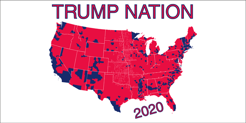 Trump Nation 2020 Republic Map Bumper Sticker