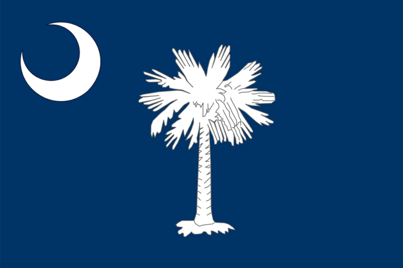 South Carolina 2020 State Flag12''X18'' Stick Flags With 30" Black Wood Staff Rough Tex ®100D