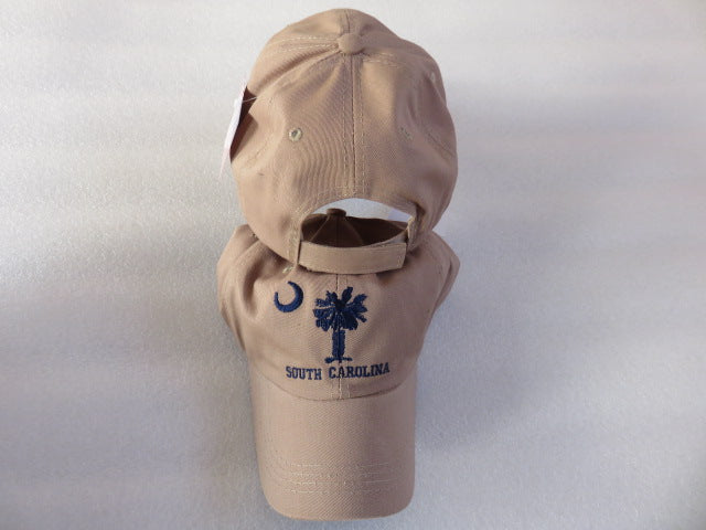 South Carolina Washed Khaki Cap SC Palmetto