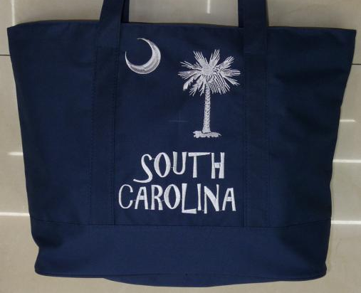 Navy Blue South Carolina Beach Bag