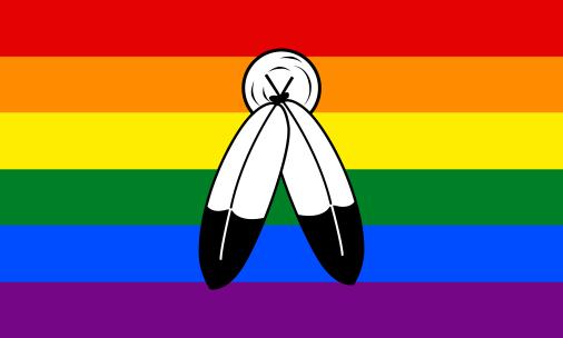 Two Spirit Rainbow Pride 3'x5' Nylon Flag ROUGH TEX® 68D