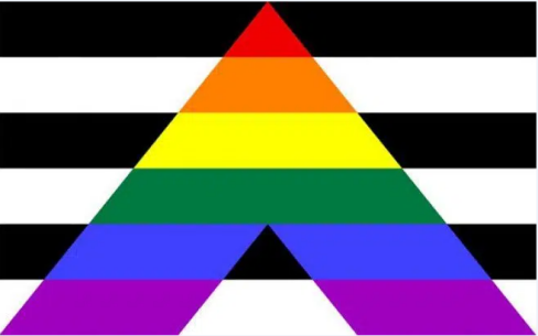 Straight Ally Pride 4"x6" Desk Stick Flag Rough Tex® 68D