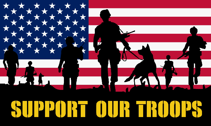 Support Our Troops USA 3'X5' Flag ROUGH TEX® 68D American Military