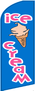 Ice Cream 11'x2.5' Knit Nylon Swooper  Flag ROUGH TEX® 100D