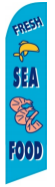 Fresh Sea Food 11'x2.5' Knit Nylon Swooper  Flag ROUGH TEX® 100D