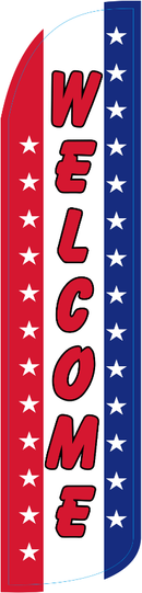 Welcome 11.5'x2.5' Swooper Flag Rough Tex® Knit Feather