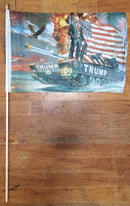 Assorted Trump Design 12''X18'' Stick Flags Starter Pack