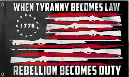When Tyranny Becomes Law Rebellion Becomes Duty 1776 2'x3' Flag ROUGH TEX® 100D