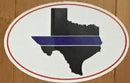 TEXAS BLUE LINE OVAL OFFICIAL BUMPER STICKER PACK OF 50 BUMPER STICKERS MADE IN USA WHOLESALE BY THE PACK OF 50!