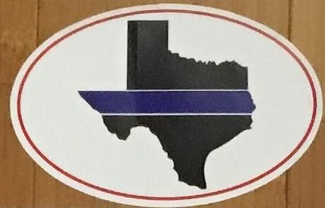 TEXAS BLUE LINE OVAL OFFICIAL BUMPER STICKER PACK OF 50 BUMPER STICKERS MADE IN USA WHOLESALE BY THE PACK OF 50!