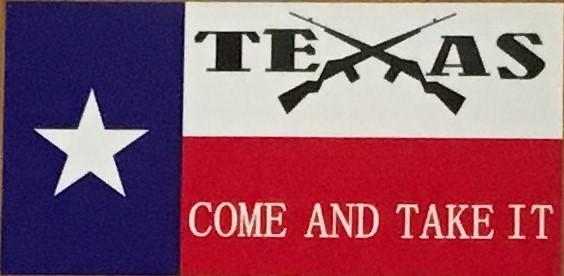 TEXAS "COME AND TAKE IT" OFFICIAL BUMPER STICKER PACK OF 50 BUMPER STICKERS MADE IN USA WHOLESALE BY THE PACK OF 50!